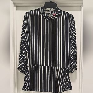 Navy and White Striped Vince Camuto Top
